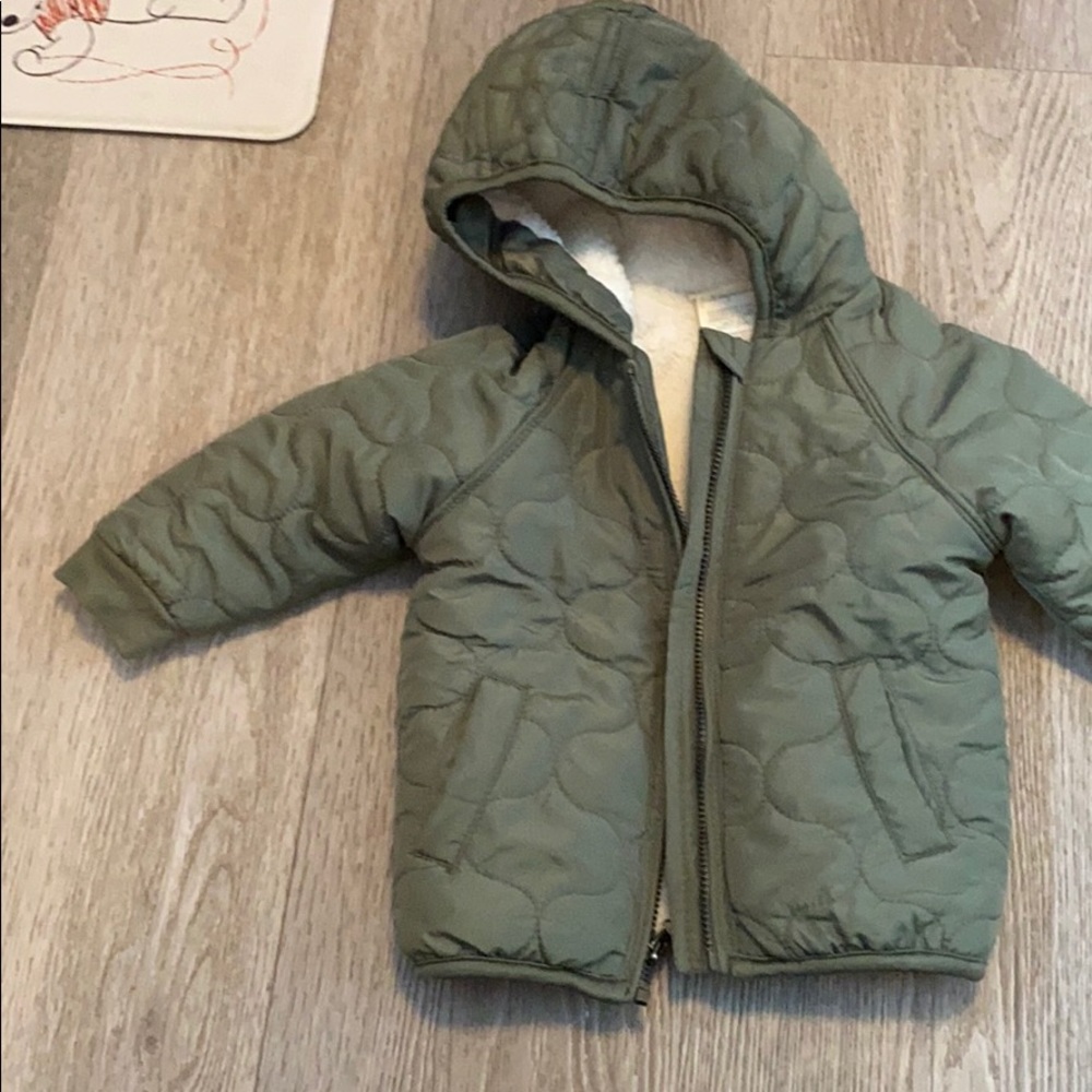 Baby boys army green coat